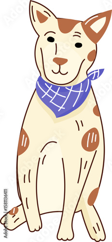Shiba Inu in Purple Bandana – Cute Cartoon Fashion Dog Vector