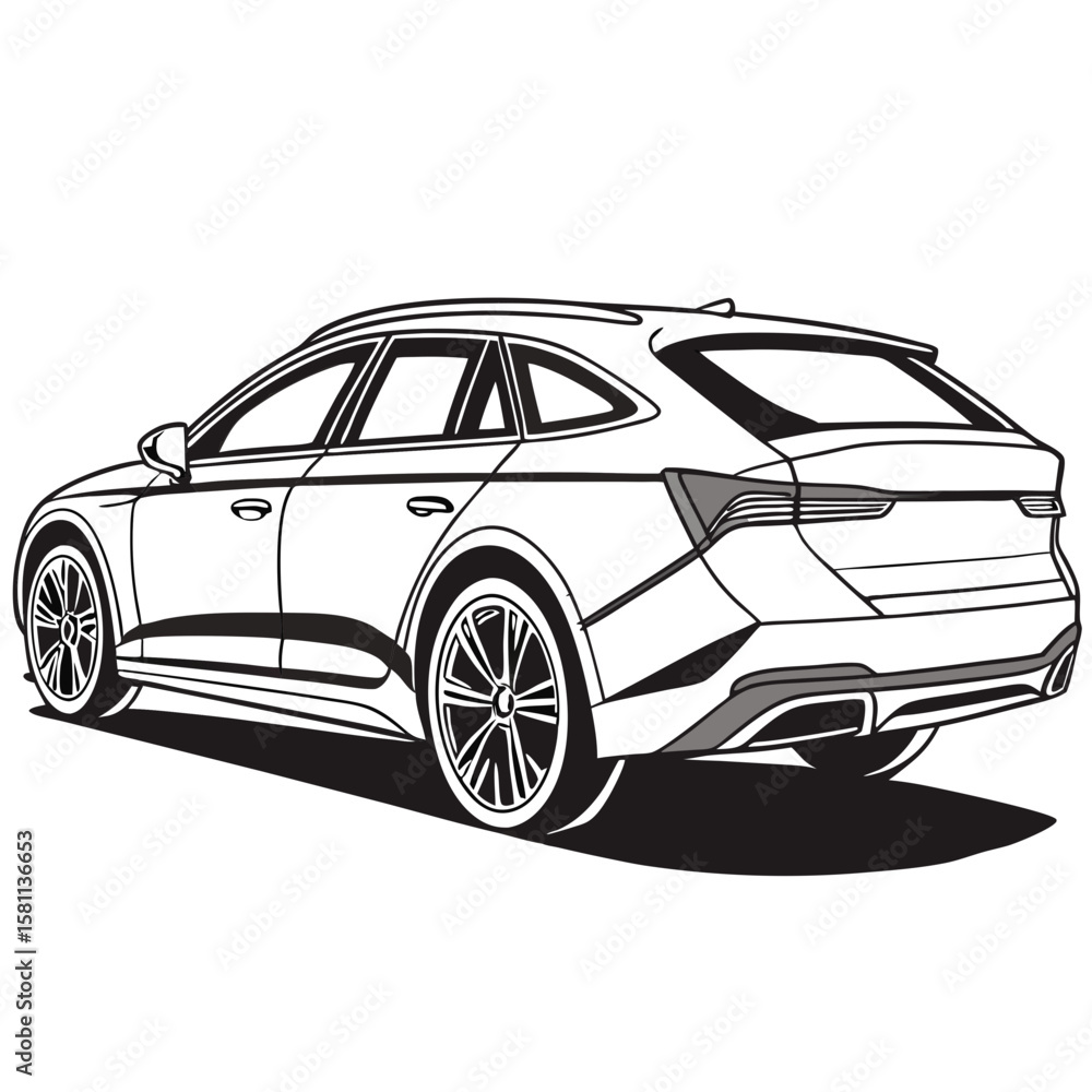Fototapeta premium black car isolated on white