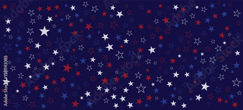 USA Stars Vector Background – Patriotic Red, White, and Blue Frame for 4th of July, Veterans Day, Memorial Day, and Elections