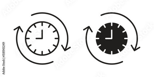 Uptime and downtime icon. Stroke and Glyph pictogram. Vector illustration on white background