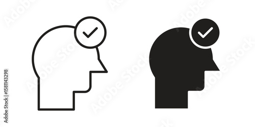Understand icon. Stroke and Glyph pictogram. Vector illustration on white background