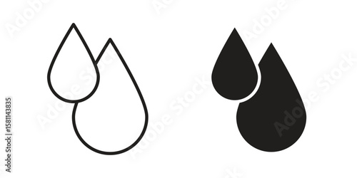 Tear drop icon. Stroke and Glyph pictogram. Vector illustration on white background