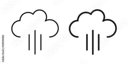 Steam icon. Stroke and Glyph pictogram. Vector illustration on white background
