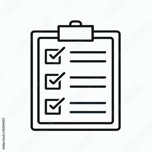 Checklist with completed tasks on a clipboard isolated on white background