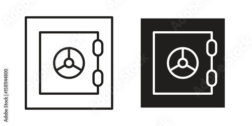 Safe icon. Stroke and Glyph pictogram. Vector illustration on white background