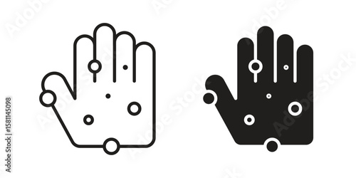 Rash hand icon. Stroke and Glyph pictogram. Vector illustration on white background