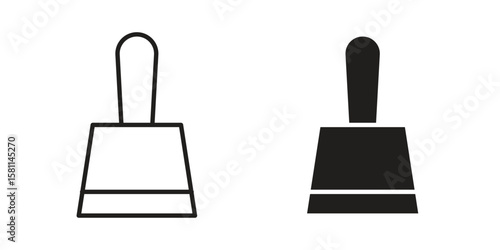 Putty knife icon. Stroke and Glyph pictogram. Vector illustration on white background