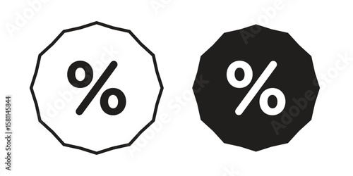Percent icon. Stroke and Glyph pictogram. Vector illustration on white background