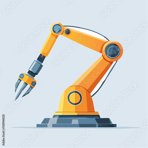 vector illustration of a construction site robot arm 