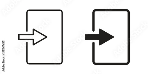 Inside icon. Stroke and Glyph pictogram. Vector illustration on white background