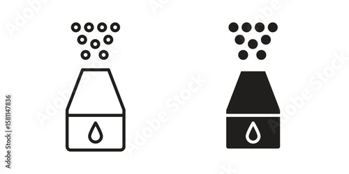 Humidifier icon. Stroke and Glyph pictogram. Vector illustration on white background