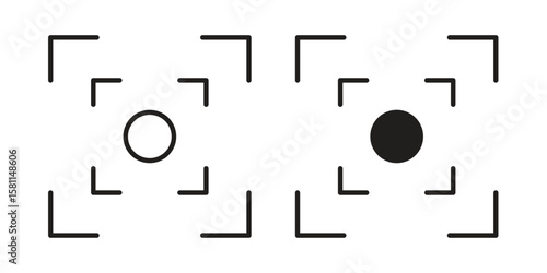 Focus icon. Stroke and Glyph pictogram. Vector illustration on white background