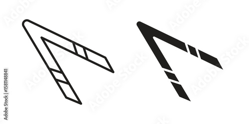 Eyebrow tweezers icon. Stroke and Glyph pictogram. Vector illustration on white background