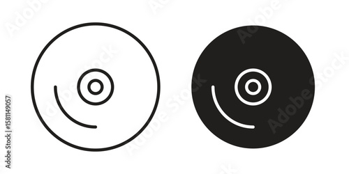 DVD icon. Stroke and Glyph pictogram. Vector illustration on white background