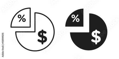 Dividend yield icon. Stroke and Glyph pictogram. Vector illustration on white background