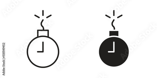 Deadline icon. Stroke and Glyph pictogram. Vector illustration on white background