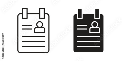 Curriculum icon. Stroke and Glyph pictogram. Vector illustration on white background