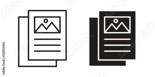 Content icon. Stroke and Glyph pictogram. Vector illustration on white background