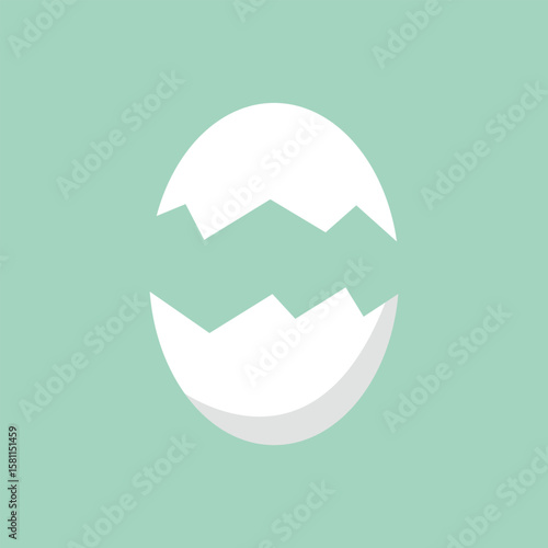 Broken Egg Icon Vector Illustration, eggshell icon vector symbol