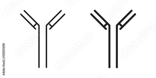 Antibody icon. Stroke and Glyph pictogram. Vector illustration on white background
