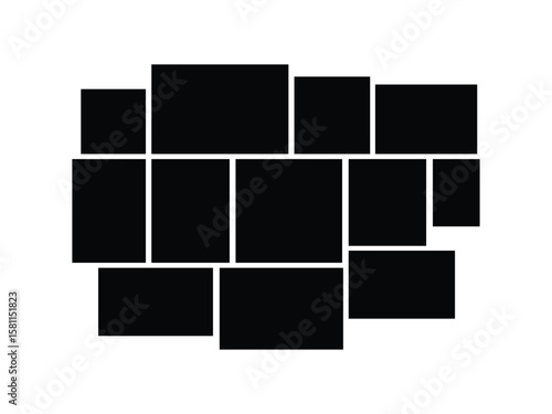 Collection of photo frame shape vector illustration on white background. Photo frame collage vector illustration