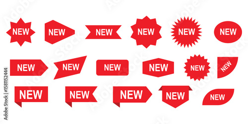 New sale promotion label badge collection vector illustration isolated on white background. sticker tag new label vector. new badge set 