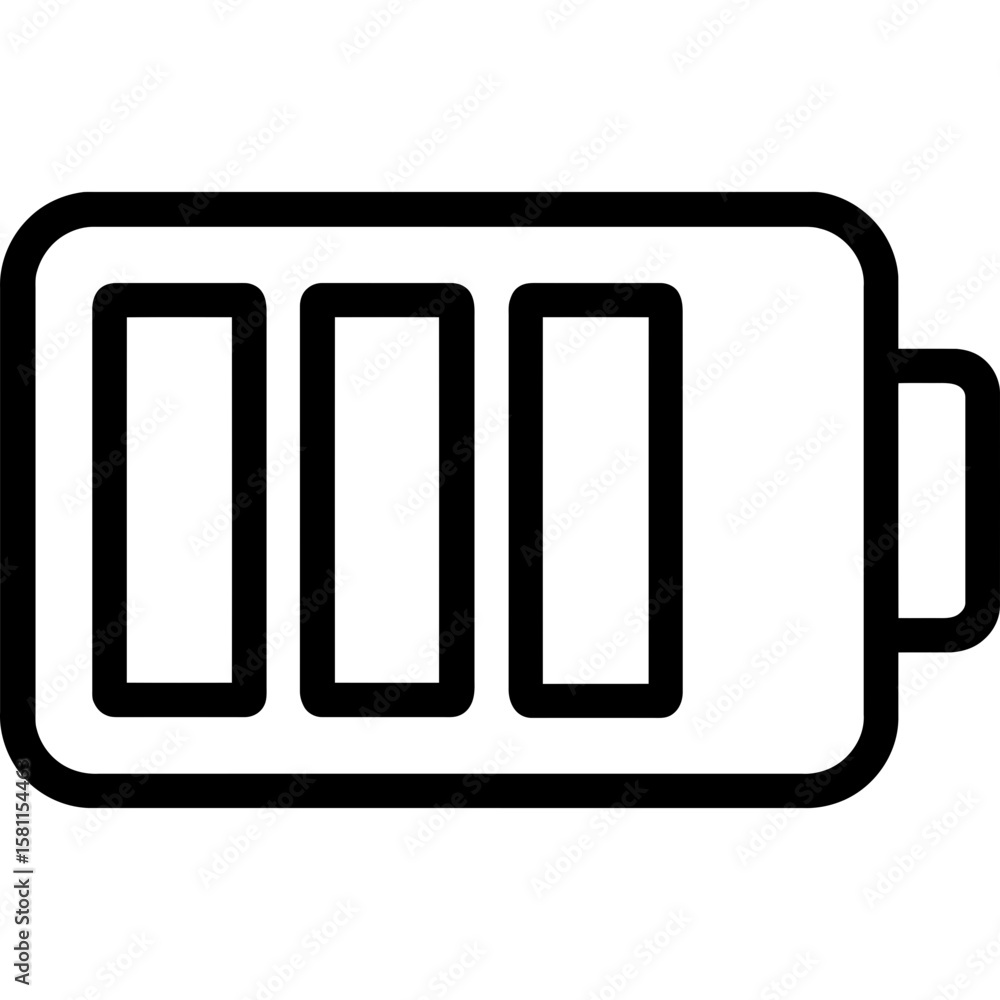 Battery level indicator outline icon vector Battery level indicator outline icon vector