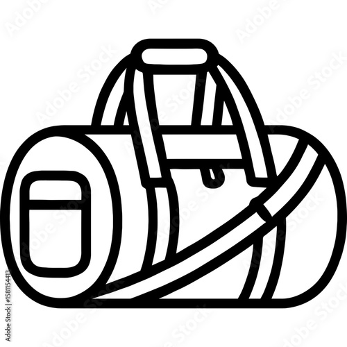 Duffel bag outline icon vector
