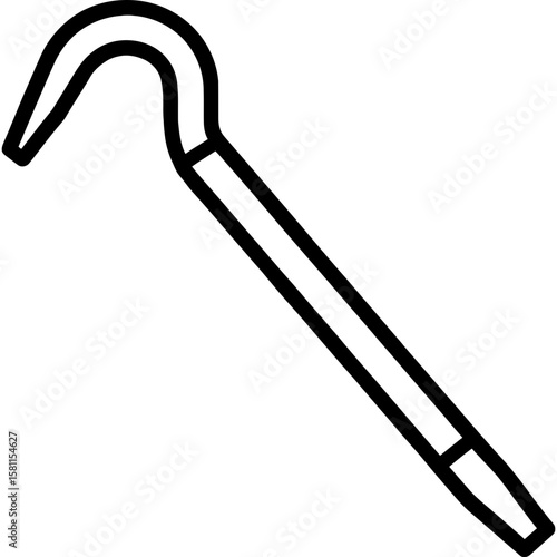 Crowbar outline icon vector