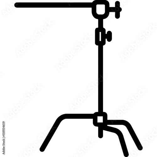 C-stand with arm and grip outline icon vector