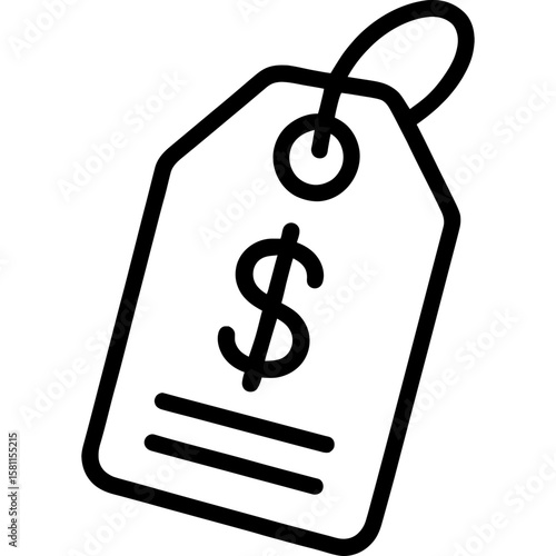 Price tag outline icon vector