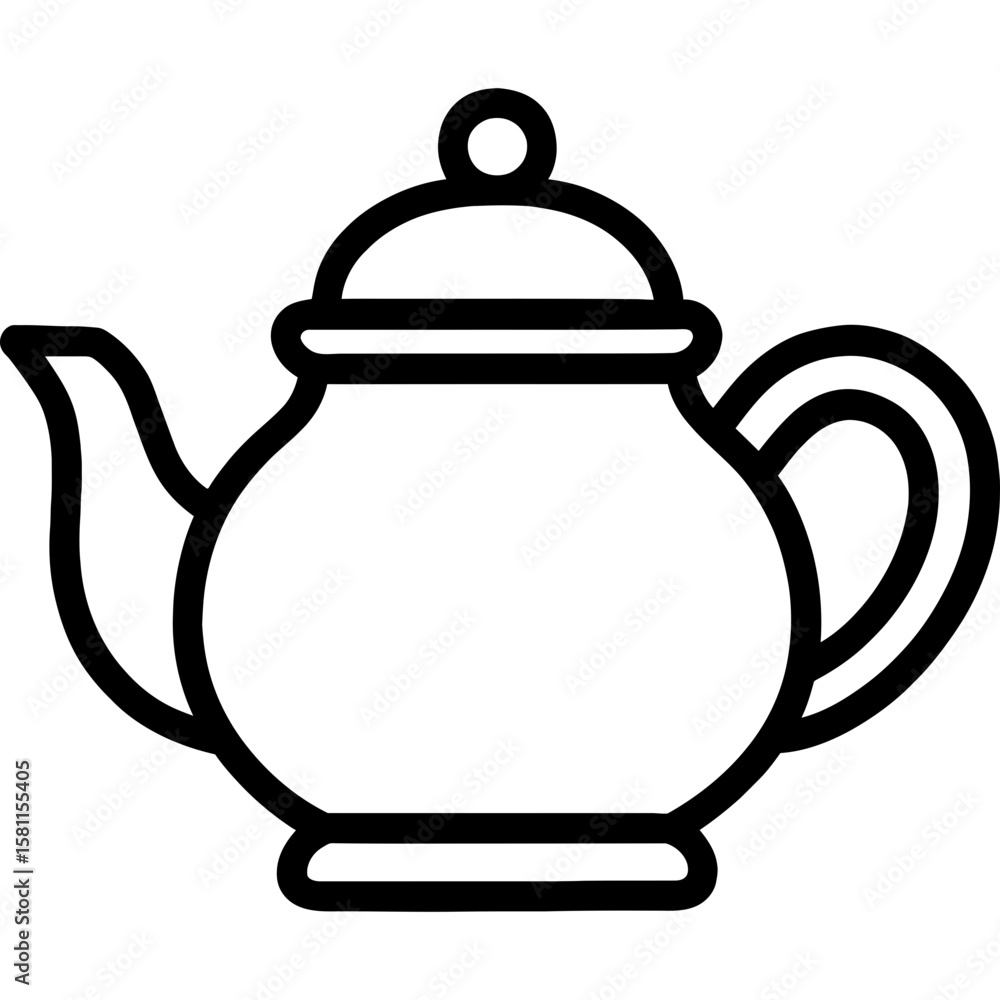 Obraz premium Traditional teapot outline icon vector