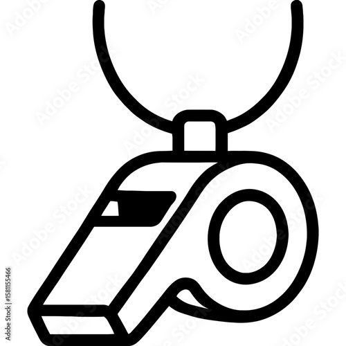 Whistle on cord outline icon vector