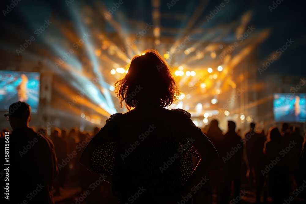 Fototapeta premium Crowd Enjoying a Live Concert.
