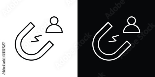 User engagement icon thin line symbol on white background. Editable stroke vector illustration