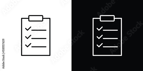 Survey icon thin line symbol on white background. Editable stroke vector illustration