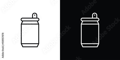Soda can icon thin line symbol on white background. Editable stroke vector illustration