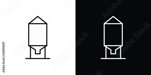 Silo icon thin line symbol on white background. Editable stroke vector illustration