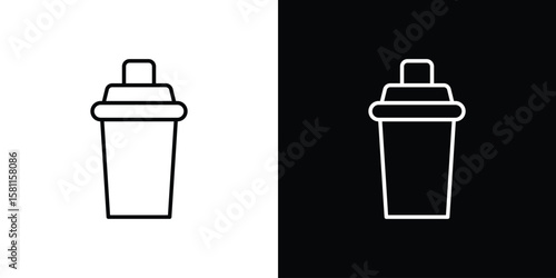 Shaker icon thin line symbol on white background. Editable stroke vector illustration