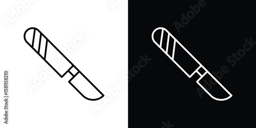 Scalpel icon thin line symbol on white background. Editable stroke vector illustration