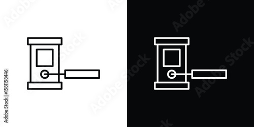 Road toll icon thin line symbol on white background. Editable stroke vector illustration