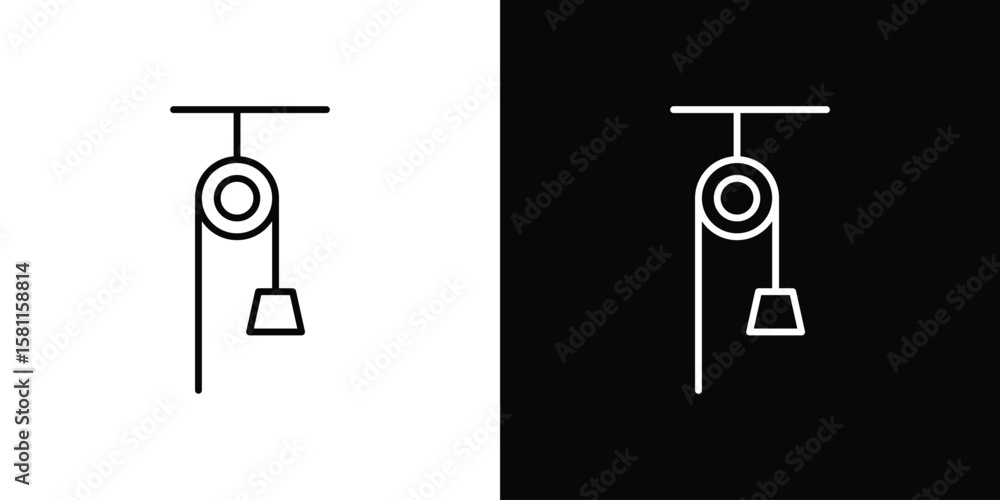 Φωτογραφία Pulley icon thin line symbol on white background