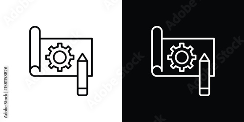 Prototyping icon thin line symbol on white background. Editable stroke vector illustration