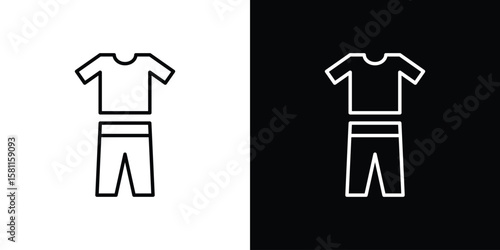 Pijama icon thin line symbol on white background. Editable stroke vector illustration