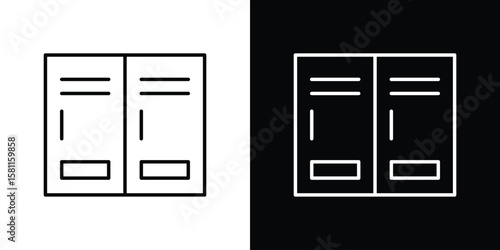Locker icon thin line symbol on white background. Editable stroke vector illustration