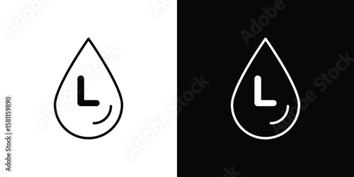 Liter icon thin line symbol on white background. Editable stroke vector illustration