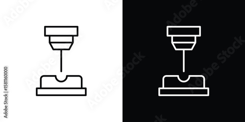 Laser machine icon thin line symbol on white background. Editable stroke vector illustration