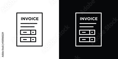Invoice icon thin line symbol on white background. Editable stroke vector illustration