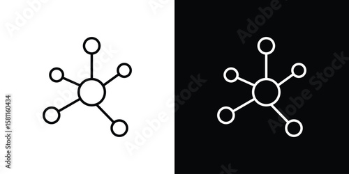 Hub icon thin line symbol on white background. Editable stroke vector illustration