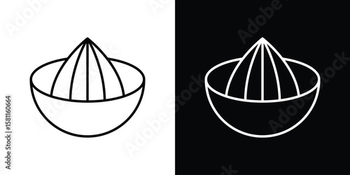 Hand Juicer icon thin line symbol on white background. Editable stroke vector illustration